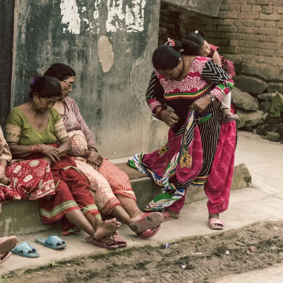 Women’s group meeting in the village